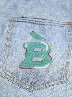[Copy]OYL-Lab Curved Seam Baggy Rivet Washed Jeans