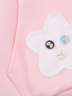 OYL-Lab Star Patch Button Detail Zip Up Hoodie