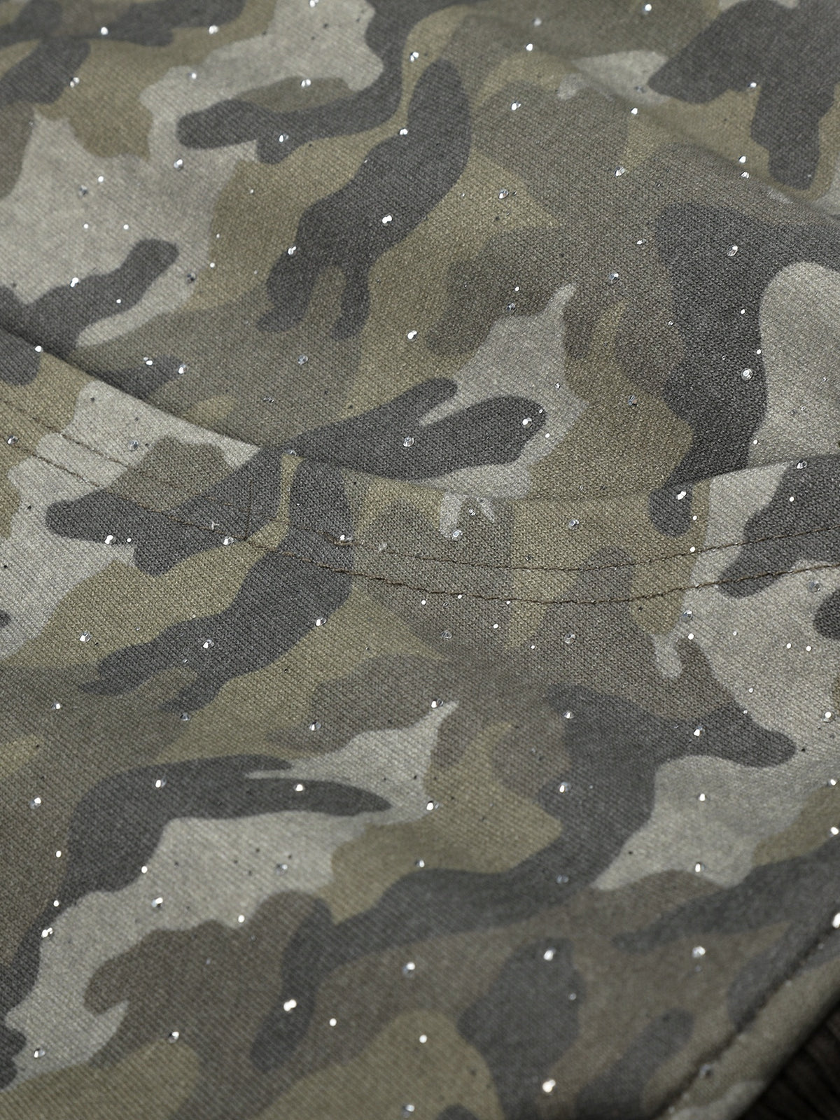 OYL-Lab Sparkle Rhinestone Camo Zip Up Hoodie