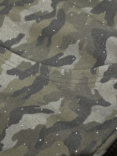 OYL-Lab Sparkle Rhinestone Camo Zip Up Hoodie