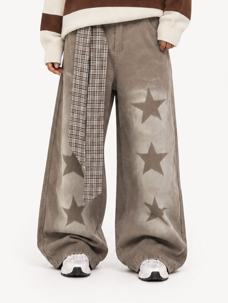 OYL-Lab Vintage Star Washed Baggy Jeans