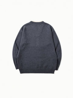 OYL-Lab Mock‑Layer Henley Knit Sweater