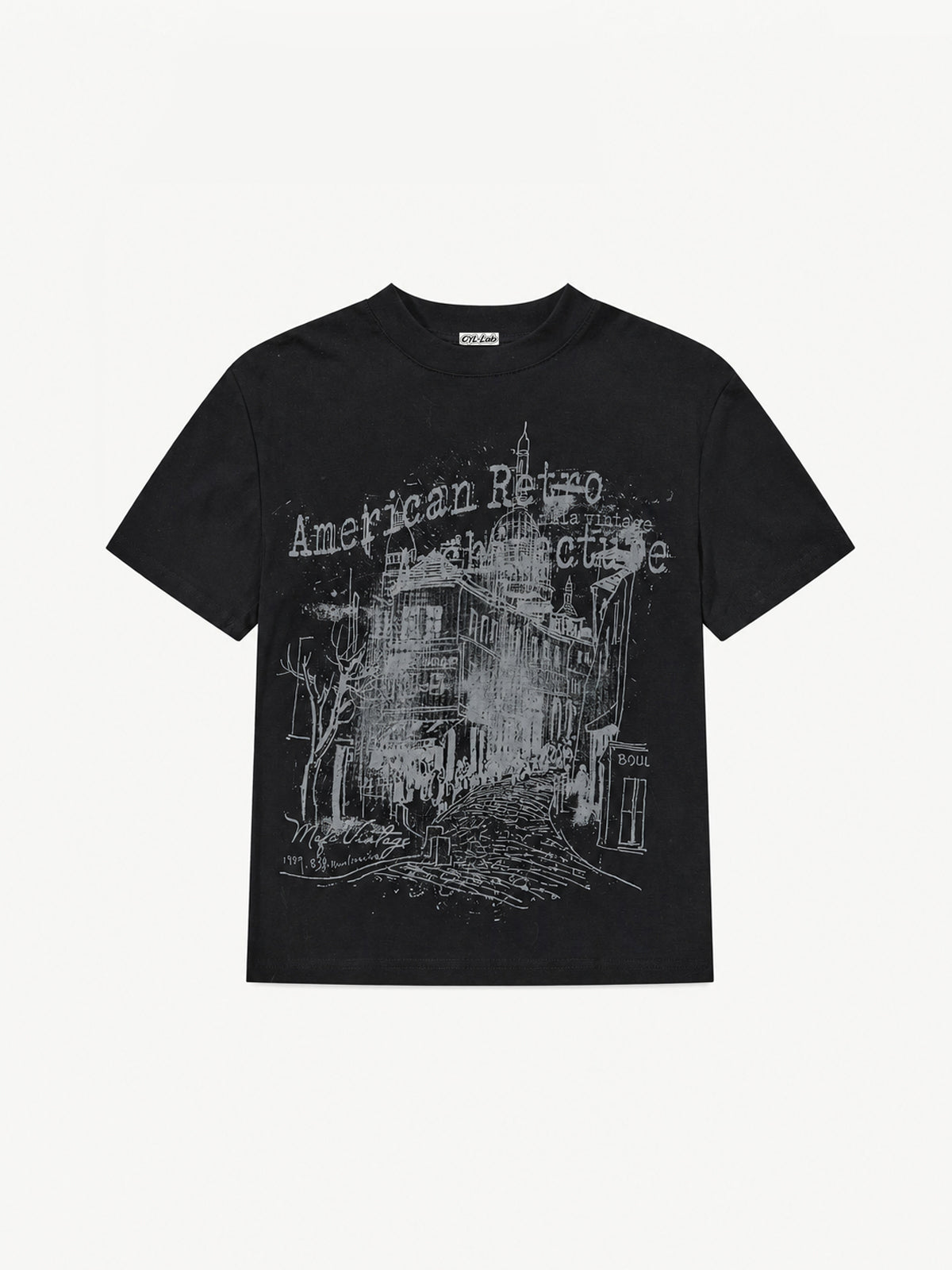 [Copy][Copy][Copy][Copy][Copy][Copy]OYL-Lab  Acid Wash Thorn Crown Portrait Tee