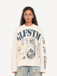 OYL-Lab Vintage New York Stamp Collage Long Sleeve Tee