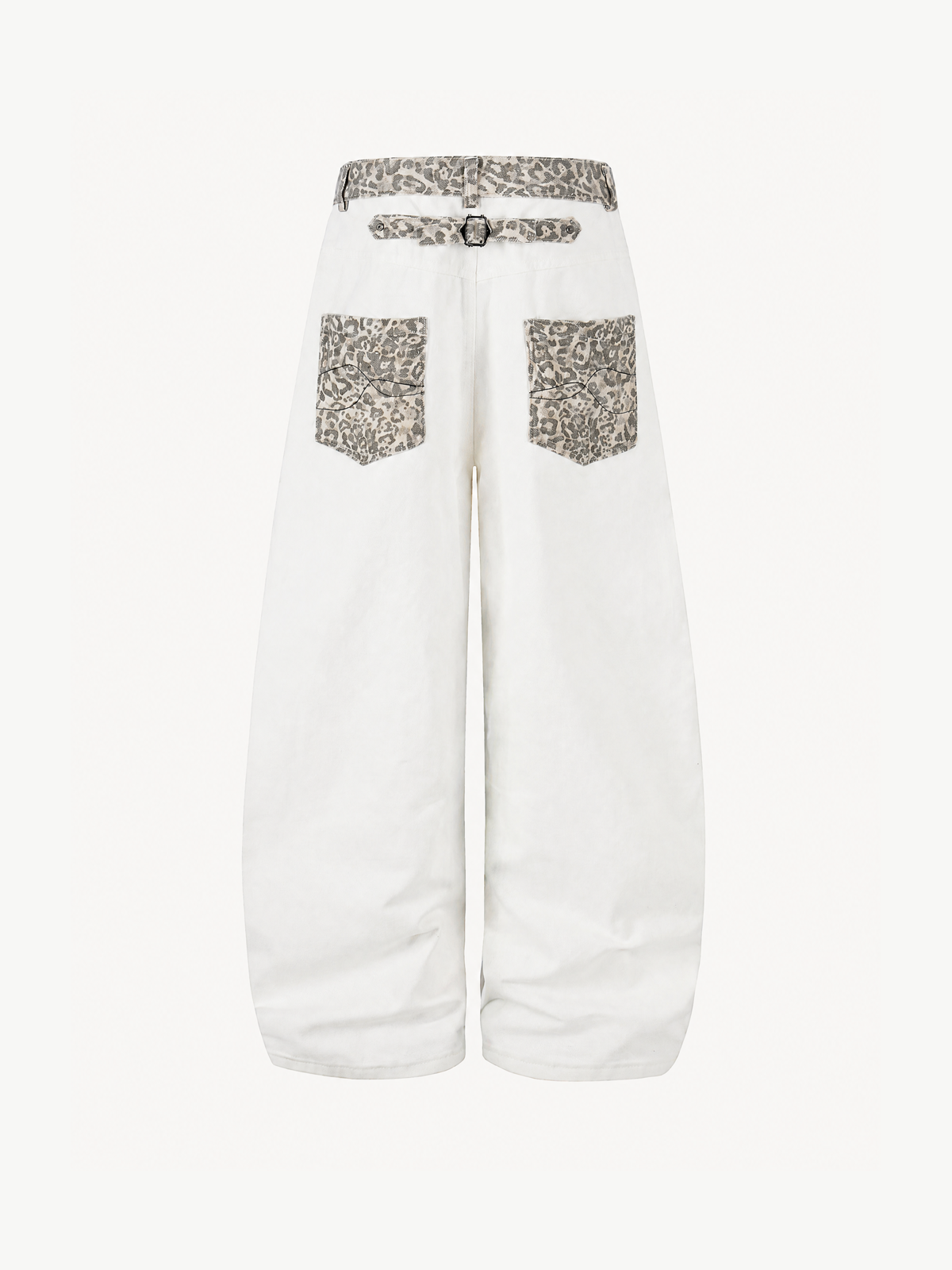 OYL-Lab Leopard Patch Pocket Baggy Balloon Jeans