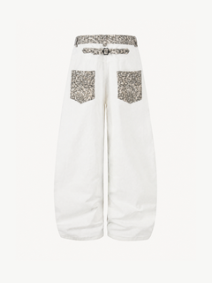 OYL-Lab Leopard Patch Pocket Baggy Balloon Jeans