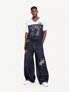 OYL-Lab Leopard Star Patch Baggy Jeans