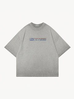 OYL-Lab Waffle Rib Distressed Letter Print Tee