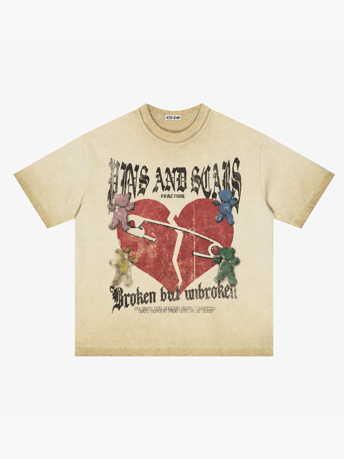 [Copy][Copy][Copy][Copy][Copy][Copy][Copy][Copy][Copy][Copy]OYL-Lab Waffle Rib Distressed Letter Print Tee