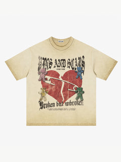 [Copy][Copy][Copy][Copy][Copy][Copy][Copy][Copy][Copy][Copy]OYL-Lab Waffle Rib Distressed Letter Print Tee