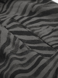 OYL-Lab Zebra Print Studded Zip Up Hoodie