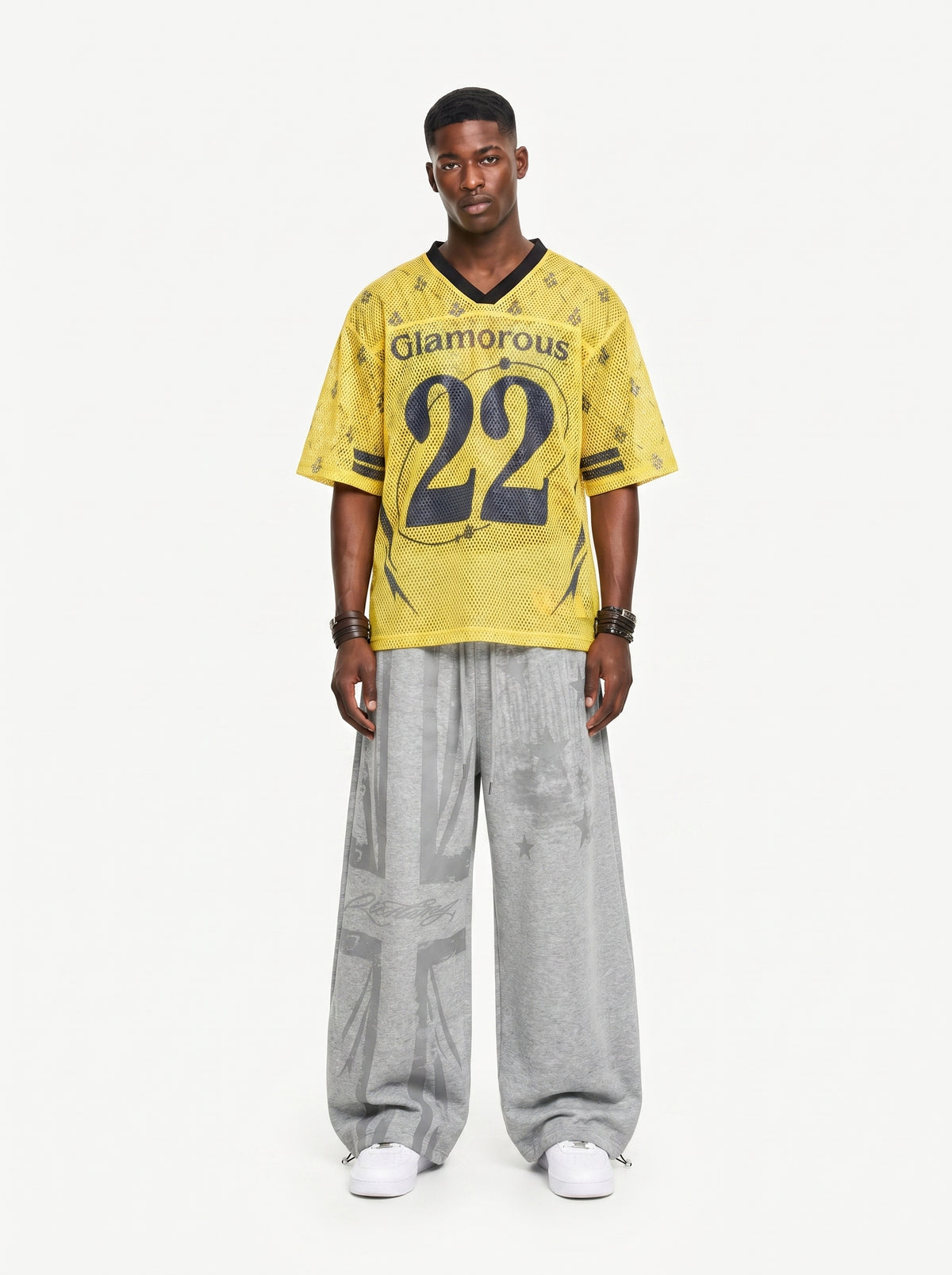 OYL-Lab Distressed Union Jack Star Print Sweat Pants