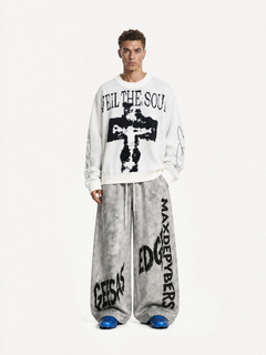 OYL-Lab Cross Figure Jacquard Crewneck Sweater