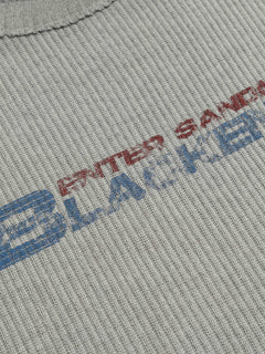 OYL-Lab Waffle Rib Distressed Letter Print Tee