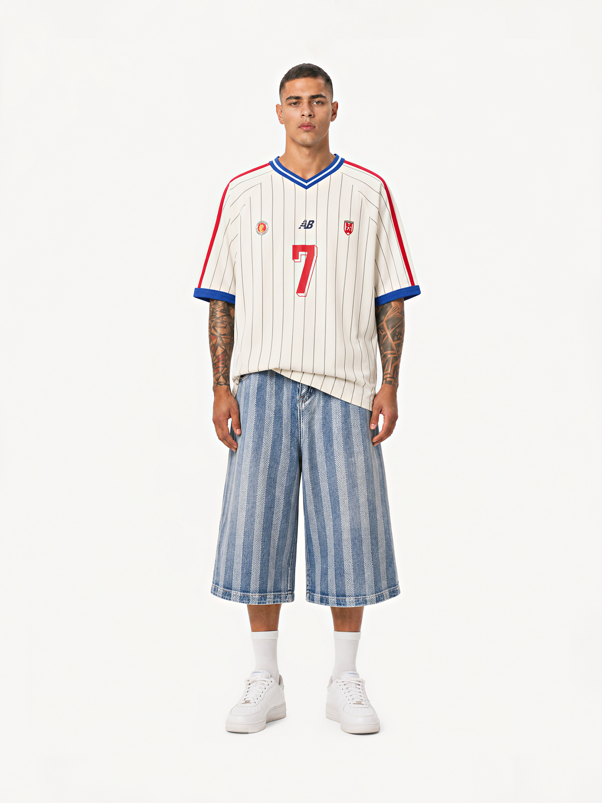 OYL-Lab Vintage Striped #7 Soccer Jersey Tee