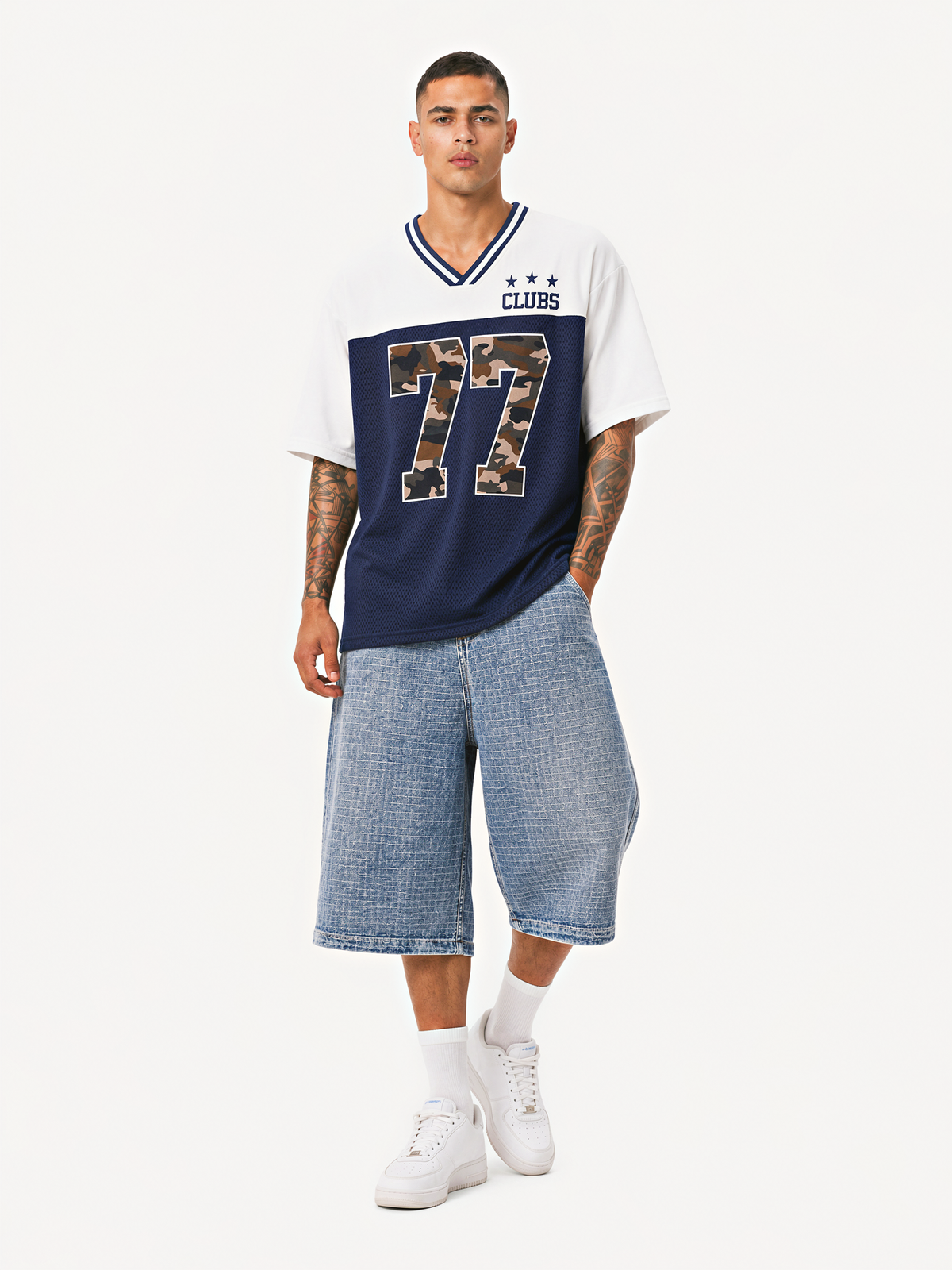 OYL-Lab  Color Block 77 Camo Number Jersey Tee