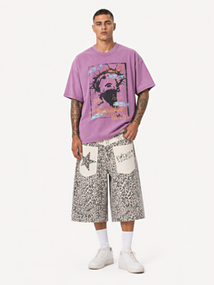 OYL-Lab Leopard Star Patch Jorts