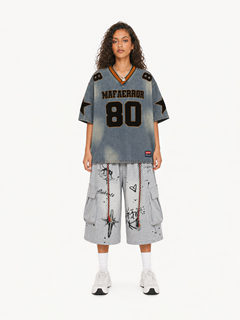 OYL-Lab Varsity  Star Patch  V Neck Tee