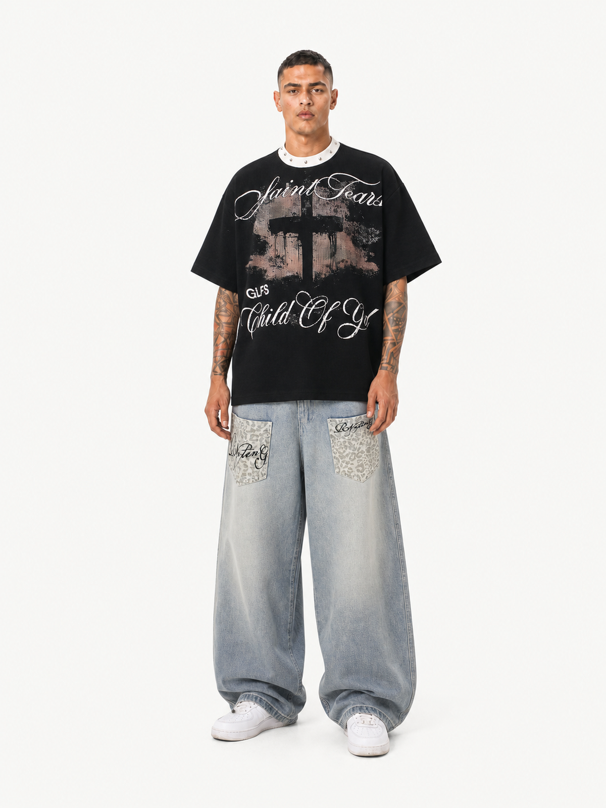 OYL-Lab Waffle Knit Cross Vintage Tee