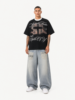 OYL-Lab Waffle Knit Cross Vintage Tee