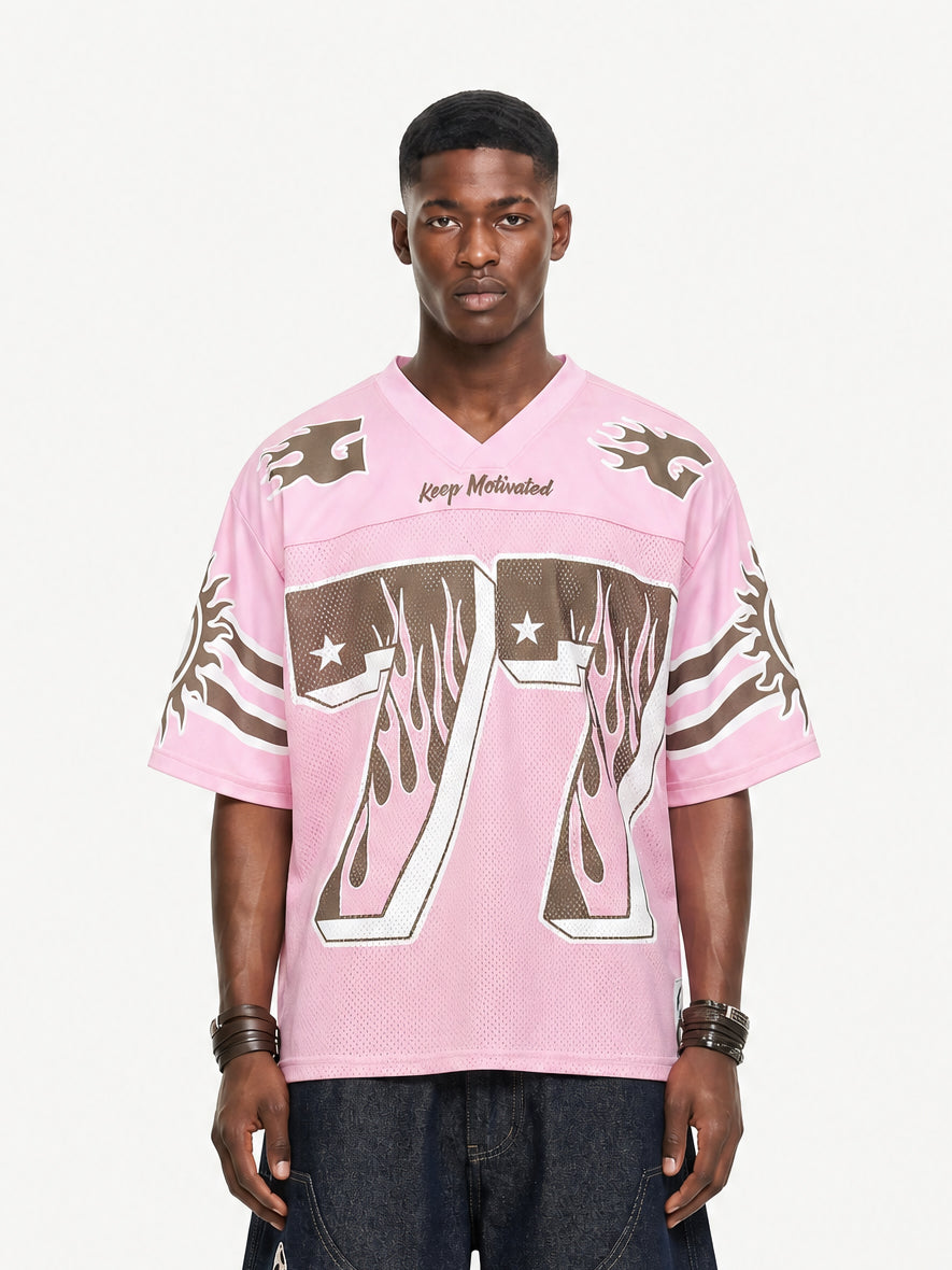 OYL-Lab Mesh Flame 77 Graphic Jersey Tee