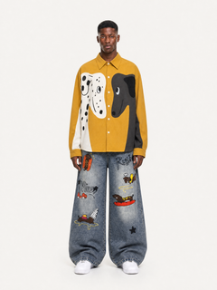 OYL-Lab Dog Embroidery Long Sleeve Shirt