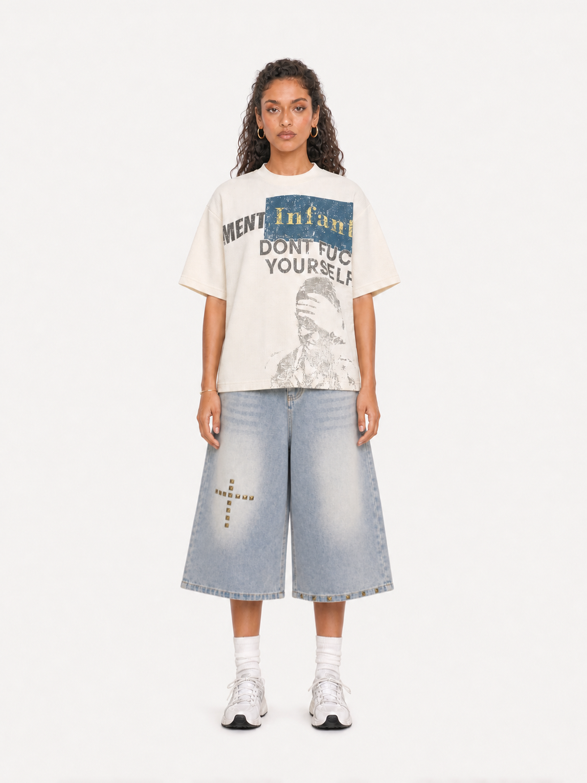 OYL-Lab Waffle Knit Distressed Graphic Tee