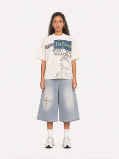 OYL-Lab Waffle Knit Distressed Graphic Tee