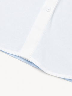 OYL-Lab Color Block Cat Embroidery  Short Sleeve Shirt