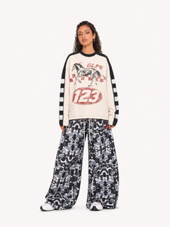 OYL-Lab Waffle Horse Racing Long Sleeve Tee