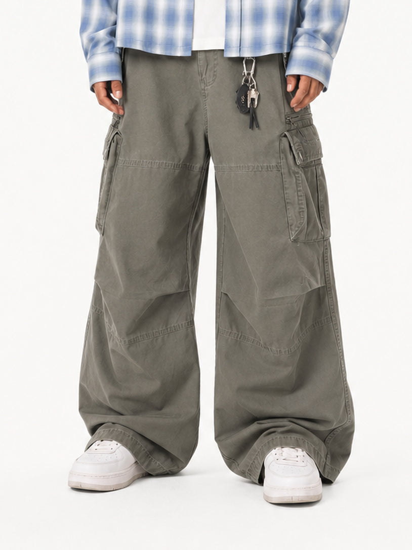 OYL-Lab Vintage Washed Multi-Pocket Cargo Pants