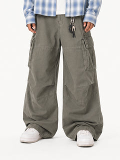 OYL-Lab Vintage Washed Multi-Pocket Cargo Pants