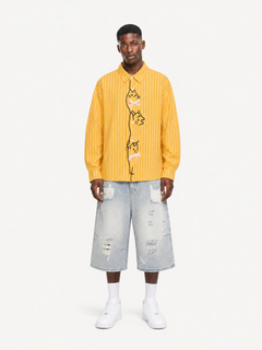 OYL-Lab Cat Embroidery Long Sleeve Shirt