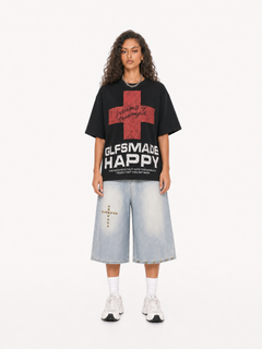 OYL-Lab Vintage Waffle Knit Cross  Tee