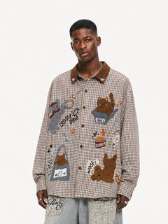 [Copy][Copy]OYL-Lab Cat Embroidery Long Sleeve Shirt