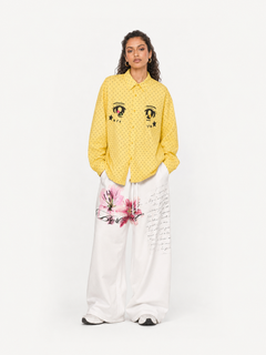 [Copy][Copy][Copy]OYL-Lab Distressed Cross Print Baggy Pants