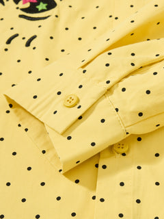 OYL-Lab Polka Dot Anime Embroidery Long Sleeve Shirt