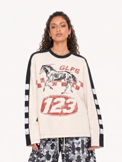 OYL-Lab Waffle Horse Racing Long Sleeve Tee