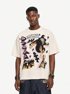 [Copy][Copy][Copy][Copy][Copy][Copy][Copy][Copy]OYL-Lab Waffle Rib Distressed Letter Print Tee