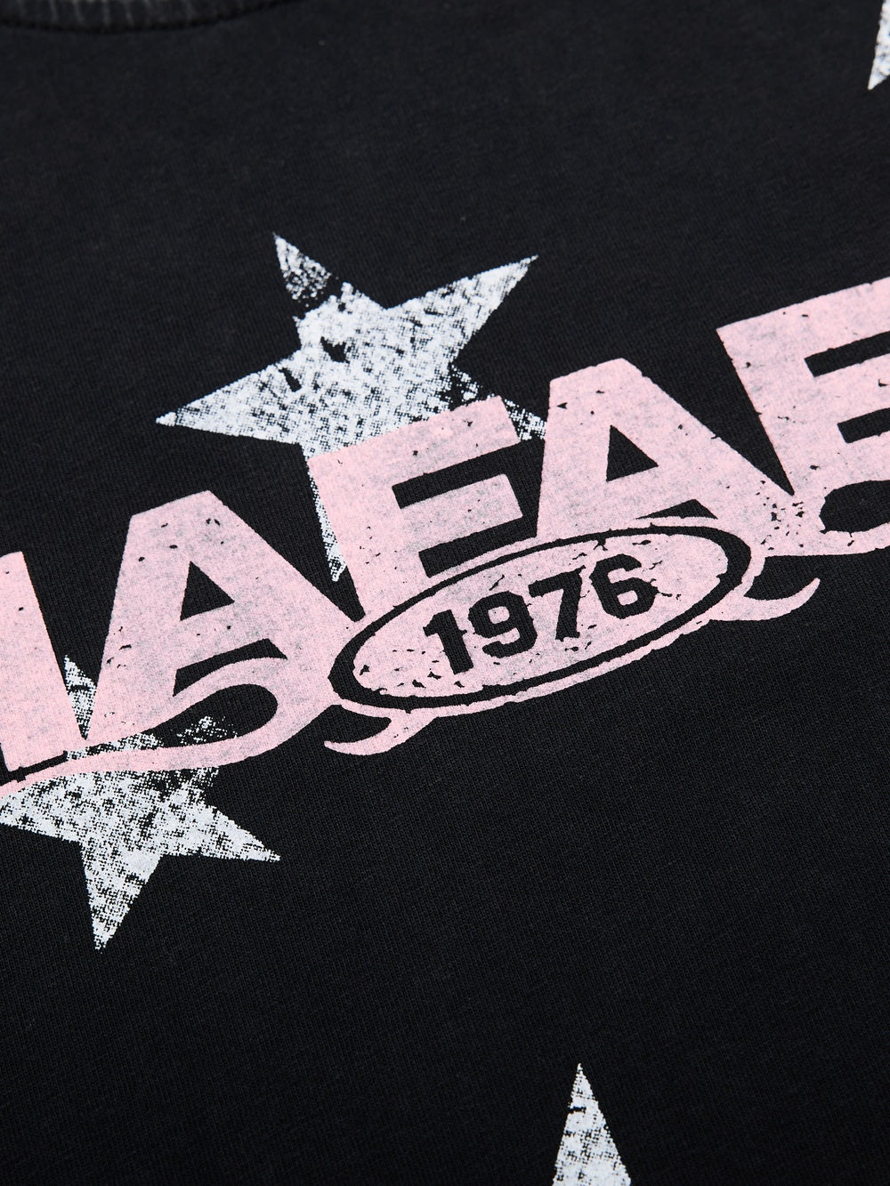 OYL-Lab Vintage Washed Star Print Raglan Sweatshirt