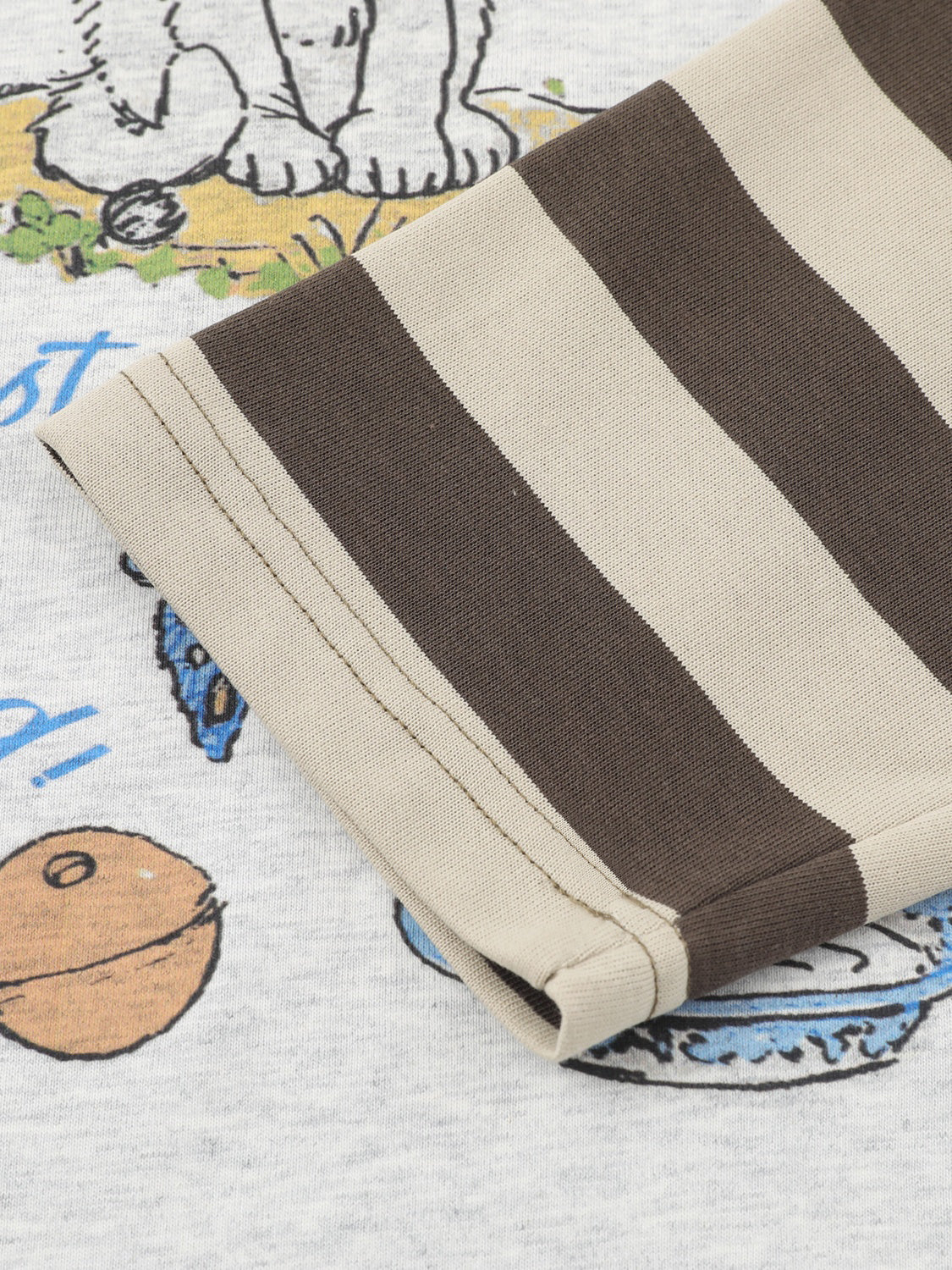 OYL-Lab Cat Graphic Fake Two Piece Long Sleeve Tee