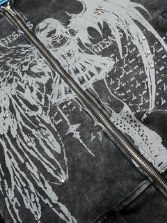 OYL‑Lab Angel Demon Girl Graphic Zip UP Hoodie