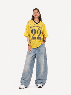 [Copy][Copy][Copy][Copy][Copy]OYL-Lab Vertical Stripe Baggy Jort Denim Shorts