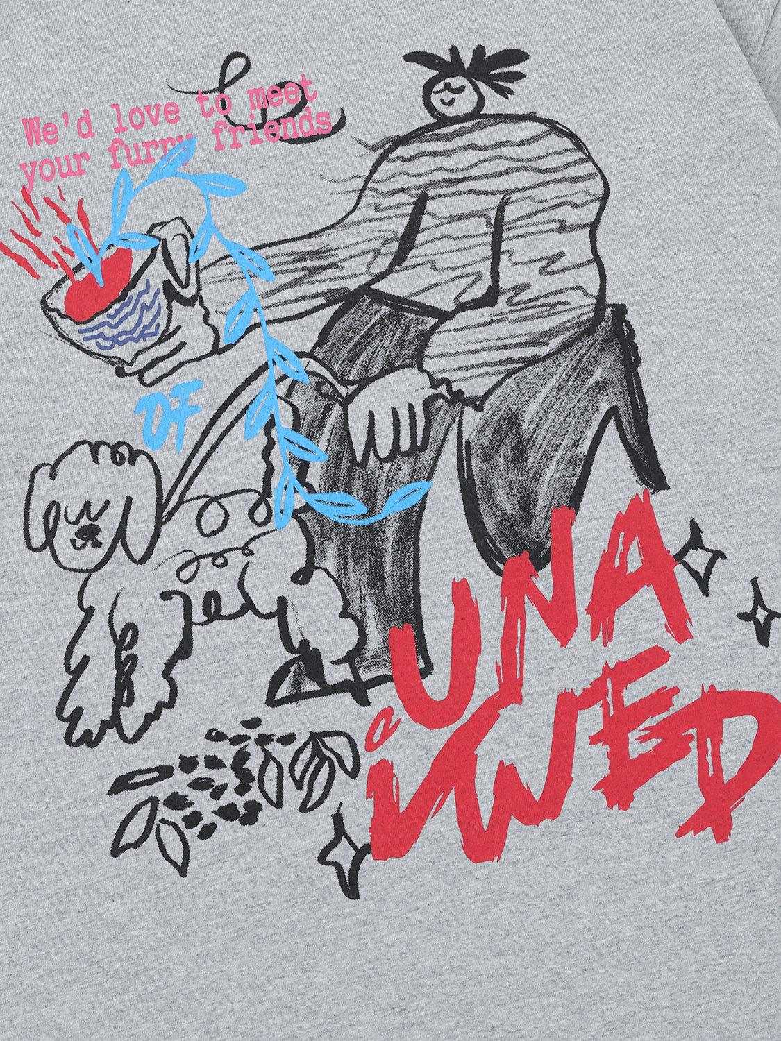 OYL-Lab Hand Drawn Cartoon Puppy Doodle Tee