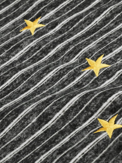 OYL-Lab Oversized Striped Star Embroidered Zip Up Hoodie