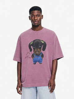 [Copy]OYL-Lab  Acid Wash Thorn Crown Portrait Tee