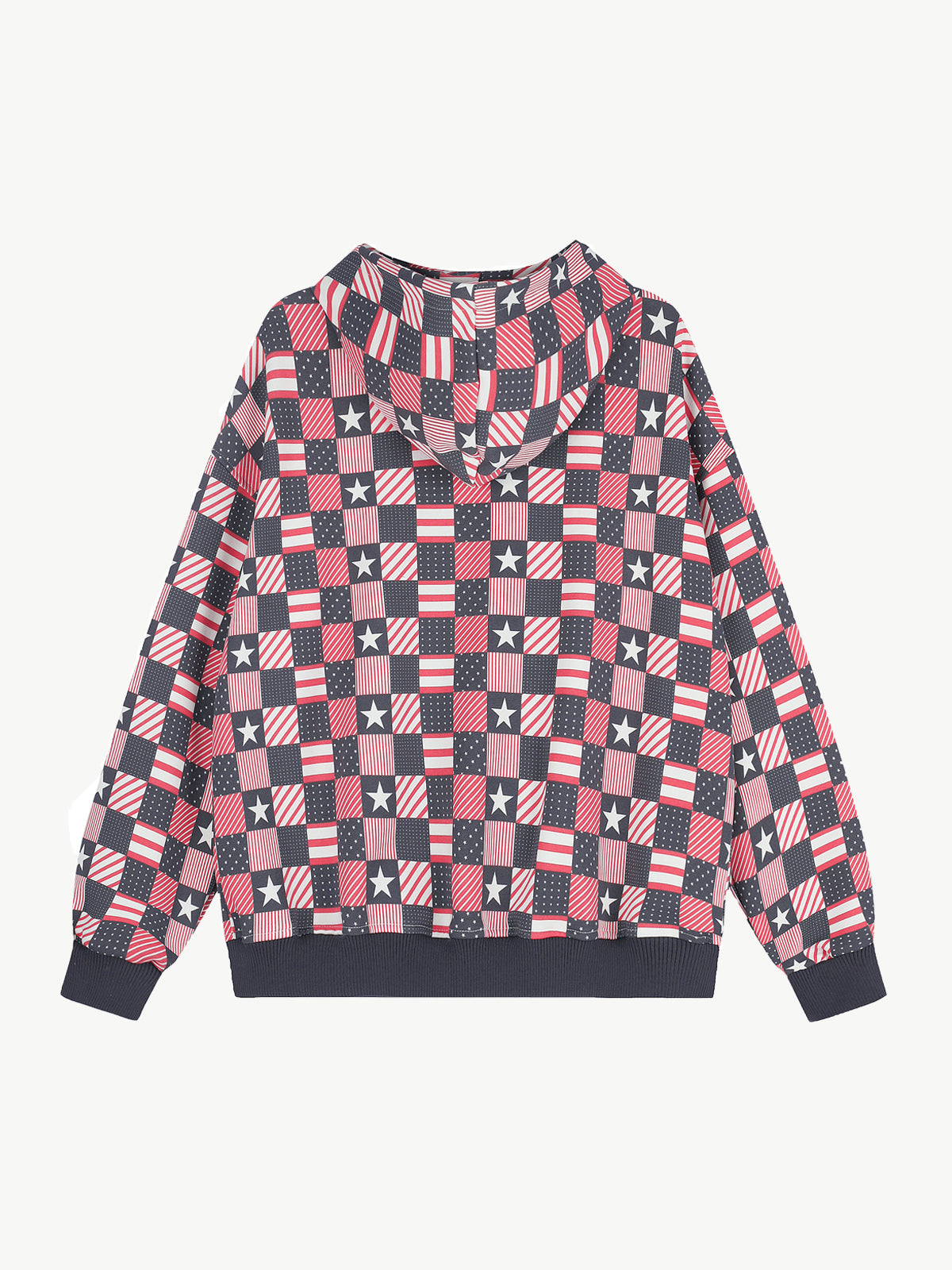 OYL‑Lab American Flag Checkerboard Full-Zip Hoodie