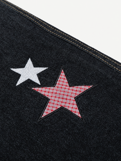 OYL-Lab Star Patch Washed Denim Jorts