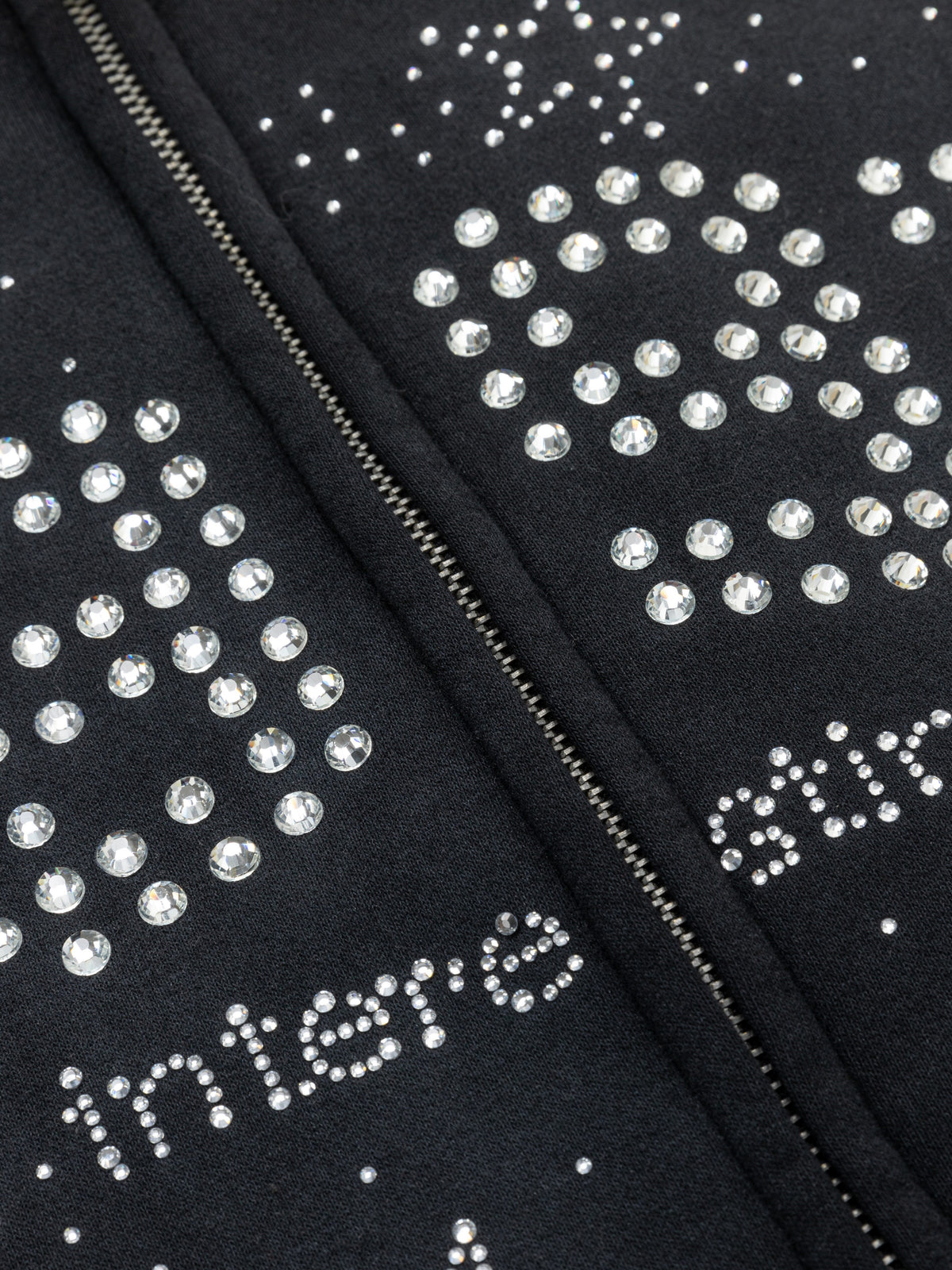 OYL-Lab Vintage Washed Rhinestone Graphic Bomber Jacket