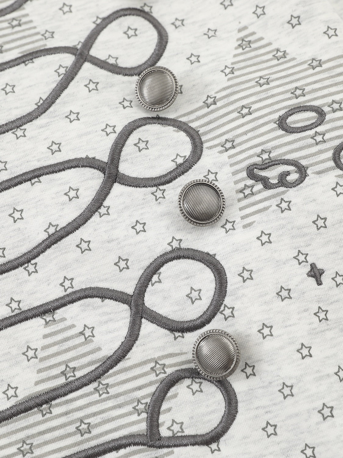 OYL-Lab Star Print  Embroidery Zip Up Hoodie